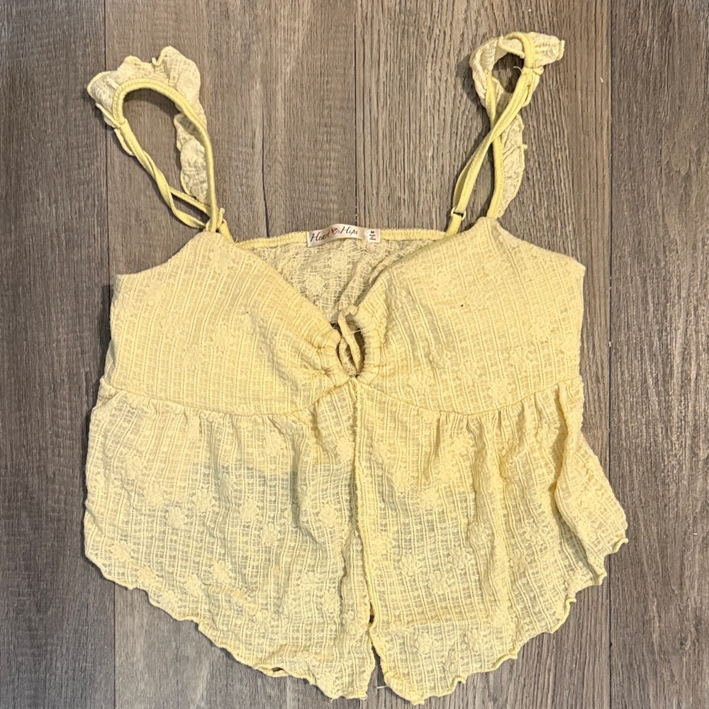 Love Tree Yellow Textured Camisole